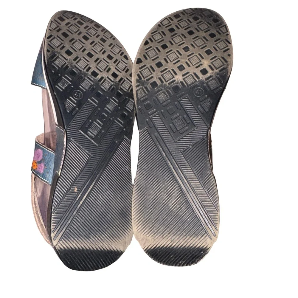 Spring Step L’Artiste Cattlina Leather Sandals Floral Women’s EU 41‎ US 10–10.5